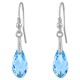 Boucles d'oreilles en Argent 925 rhodié et Cristal Swarovski© Bleu Aquamarine