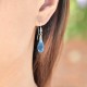 Boucles d'oreilles en Argent 925 rhodié et Cristal Swarovski© Bleu Aquamarine