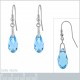 Boucles d'oreilles en Argent 925 rhodié et Cristal Swarovski© Bleu Aquamarine
