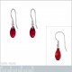 Boucles d'oreilles en Argent 925 rhodié et Cristal Swarovski© rouge