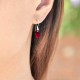 Boucles d'oreilles en Argent 925 rhodié et Cristal Swarovski© rouge