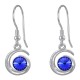 Boucles d'oreilles en Argent 925 rhodié et Cristal Swarovski© bleu saphir