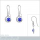 Boucles d'oreilles en Argent 925 rhodié et Cristal Swarovski© bleu saphir