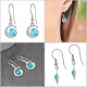 Boucles d'oreilles en Argent 925 rhodié et Cristal Swarovski© bleu
