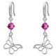 Boucles d'oreilles Papillon en Argent 925 rhodié et Cristal Swarovski© fuchsia