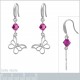 Boucles d'oreilles Papillon en Argent 925 rhodié et Cristal Swarovski© fuchsia