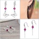 Boucles d'oreilles Papillon en Argent 925 rhodié et Cristal Swarovski© fuchsia