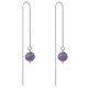 Chaînes d'oreilles en Argent 925 rhodié et Améthyste
