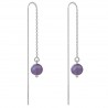Chaînes d'oreilles en Argent 925 rhodié et Améthyste