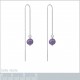 Chaînes d'oreilles en Argent 925 rhodié et Améthyste