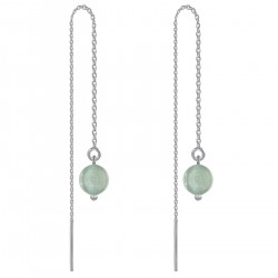 Chaînes d'oreilles en Argent 925 rhodié et Aventurine