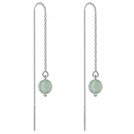 Chaînes d'oreilles en Argent 925 rhodié et Aventurine