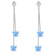 Boucles d'oreilles Papillon en Argent 925 rhodié et Cristal Swarovski© bleu