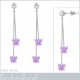 Boucles d'oreilles Papillon en Argent 925 rhodié et Cristal Swarovski© violet