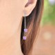 Boucles d'oreilles Papillon en Argent 925 rhodié et Cristal Swarovski© violet