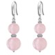 Boucles d'oreilles en Argent 925 rhodié et Quartz rose