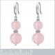 Boucles d'oreilles en Argent 925 rhodié et Quartz rose