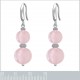 Boucles d'oreilles en Argent 925 rhodié et Quartz rose