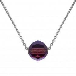 Collier en Argent 925 rhodié et Cristal Swarovski© Améthyste