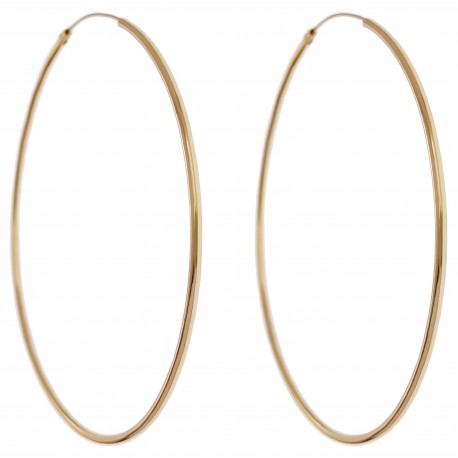 Boucles d'oreilles Créoles 70mm Plaqué Or 18 carats