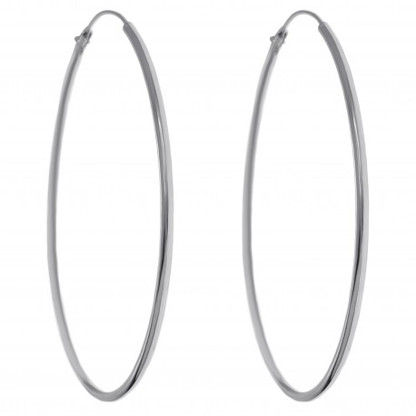 Boucles d'oreilles Créoles 50mm en Argent 925