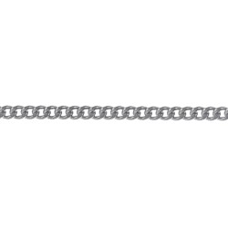 Chaîne de cou maille gourmette diamantée en Argent 925 - Longueur au choix
