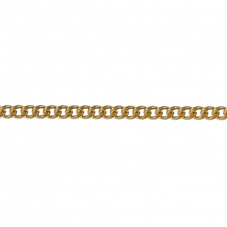 Chaîne de cou maille gourmette diamantée Plaqué Or 18 carats - Longueur au choix