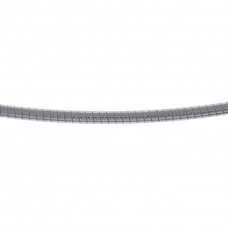 Chaîne de cou maille Oméga ronde en Argent 925 - Longueur 42 cm