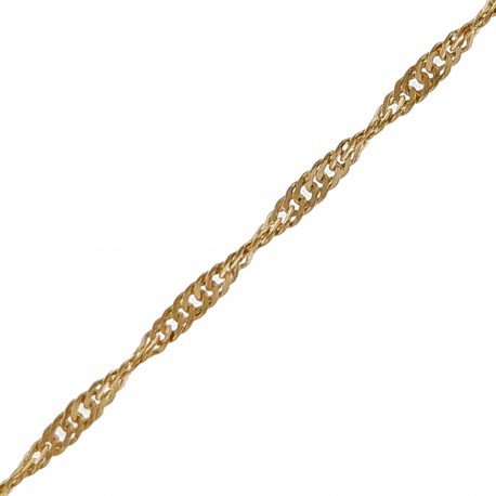 Collier maille Singapour Plaqué Or 18 carats - Longueur 45cm