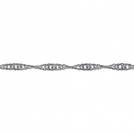 Chaîne de cou maille Singapour en Argent 925 - Longueur 45 cm