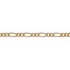 Chaîne de cou maille Figaro 1-2 diamantée Plaqué Or 18 carats - Longueur 45 cm