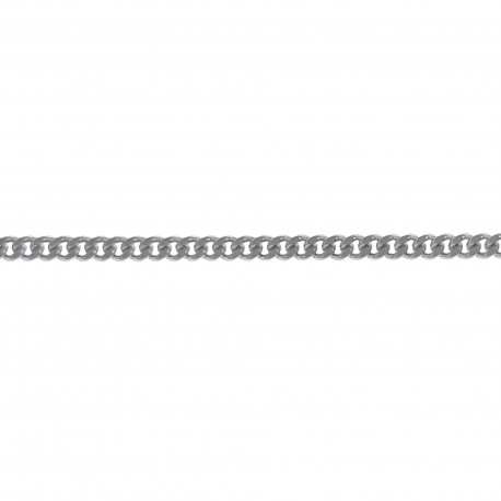 Chaîne de cou maille gourmette diamantée en Argent 925 - Longueur au choix