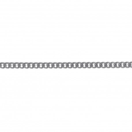 Chaîne de cou maille gourmette diamantée en Argent 925 - Longueur au choix
