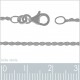 Chaîne de cou maille Corde ronde en Argent 925 - Longueur 45 cm