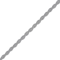 Collier maille Corde ronde en Argent 925 - Longueur 45 cm