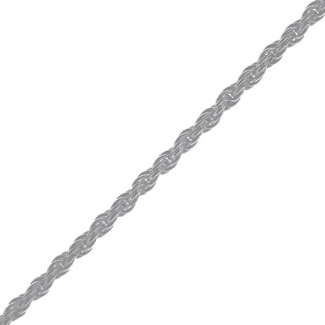 Collier maille Corde ronde en Argent 925 - Longueur 45 cm