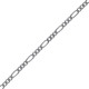 Chaîne de cou enfant maille Figaro 1-3 diamantée en Argent 925 - Longueur 38cm