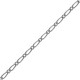Chaîne de cou maille Figaro 1-1 diamantée en Argent 925 - Longueur au choix