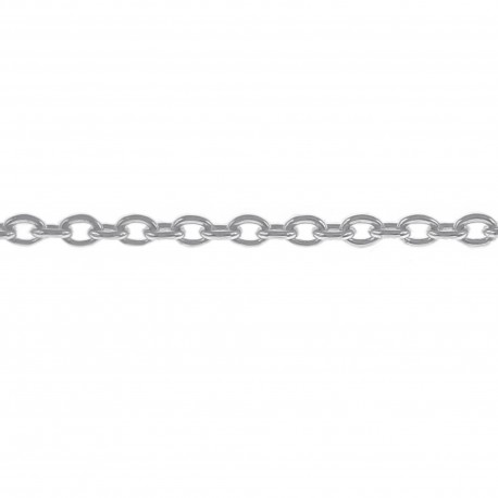 Chaîne de cou maille Forçat bombée en Argent 925 - Longueur 45 cm