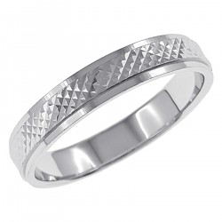 Bague alliance 4mm en Argent 925 rhodié