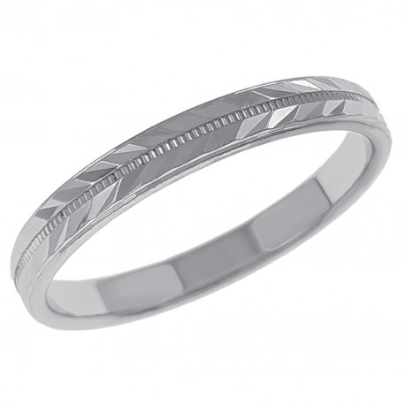 Bague alliance 3mm en Argent 925 rhodié