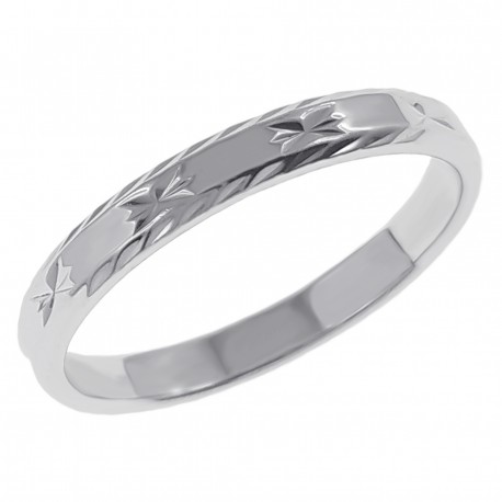 Bague alliance 3mm en Argent 925 rhodié