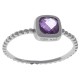 Bague en Argent 925 rhodié et Oxyde Zirconium violet