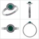 Bague en Argent 925 rhodié et Malachite