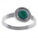 Bague en Argent 925 rhodié et Malachite