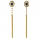 Boucles d'oreilles pendantes Plaqué Or 18 carats et Oxydes Zirconium