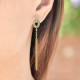 Boucles d'oreilles pendantes Plaqué Or 18 carats et Oxydes Zirconium