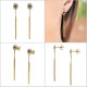 Boucles d'oreilles pendantes Plaqué Or 18 carats et Oxydes Zirconium
