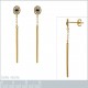 Boucles d'oreilles pendantes Plaqué Or 18 carats et Oxydes Zirconium