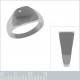 Bague chevalière en Acier inoxydable et Oxyde Zirconium